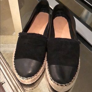 Schutz Suede and leather black espadrilles